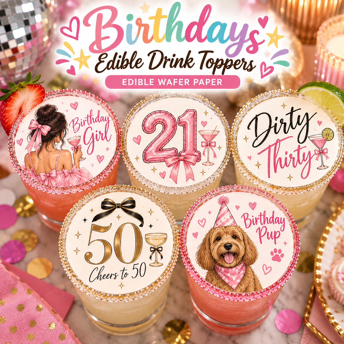 Custom Drink Toppers