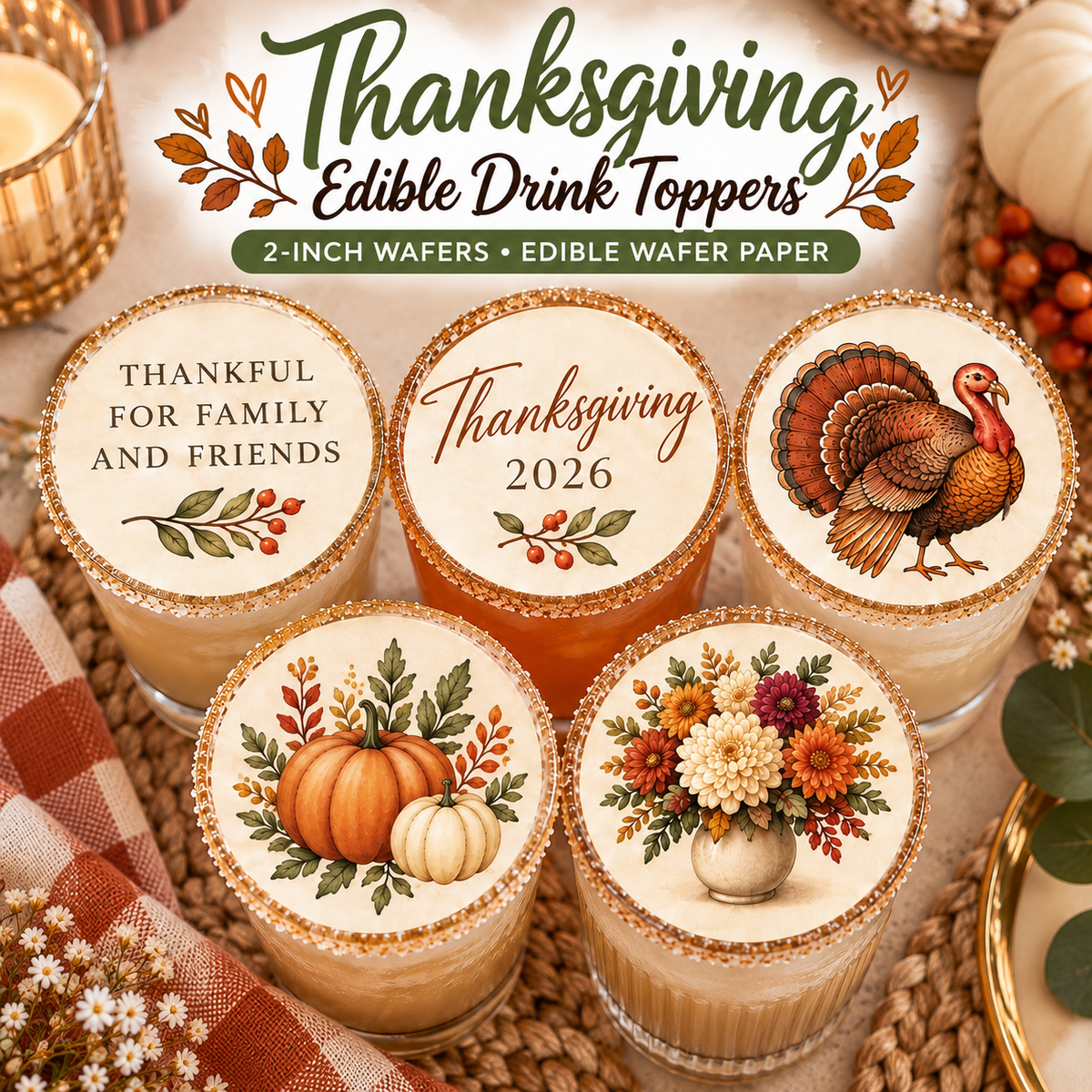 Thanksgiving Drink Toppers