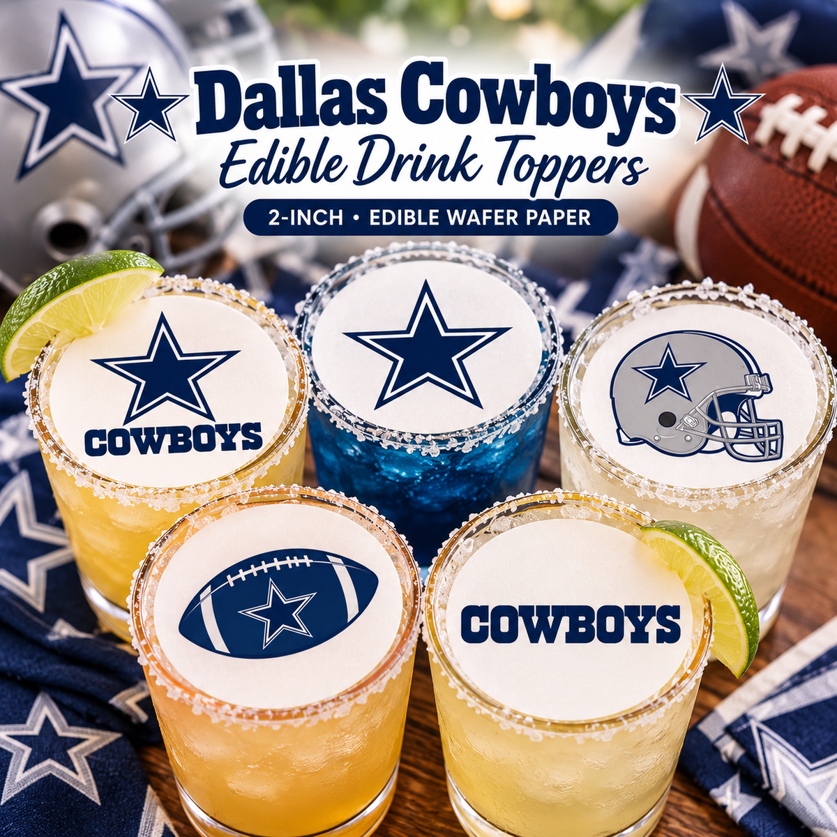 Dallas Cowboys Drink Toppers