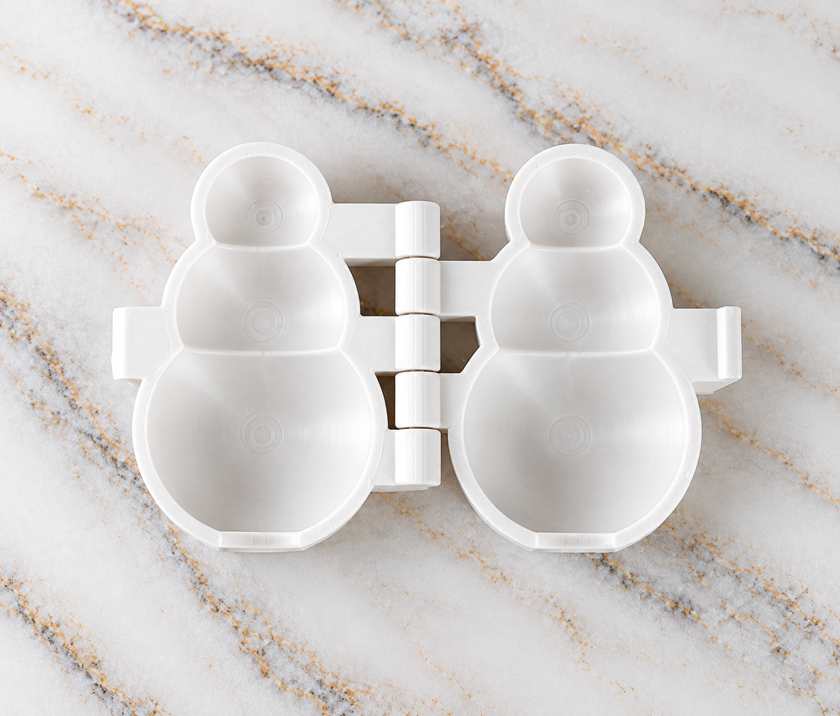 3D Snowman Cake Pop Mold - 3D Printed