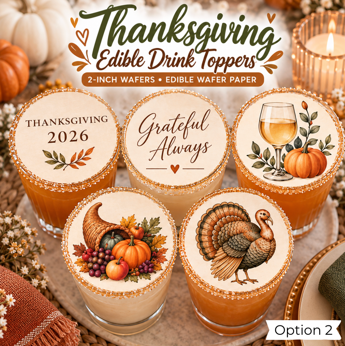 Thanksgiving Drink Toppers